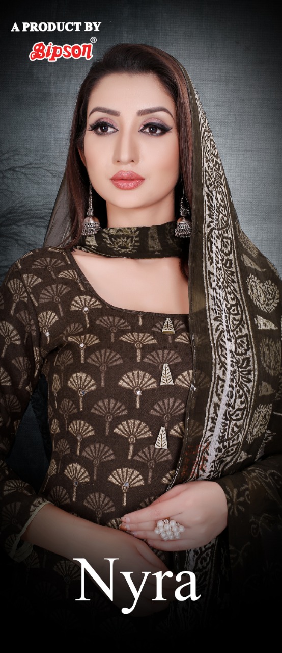 Nyra By Bipson Woolen Pashmina Print Work Stylish Dress Materials