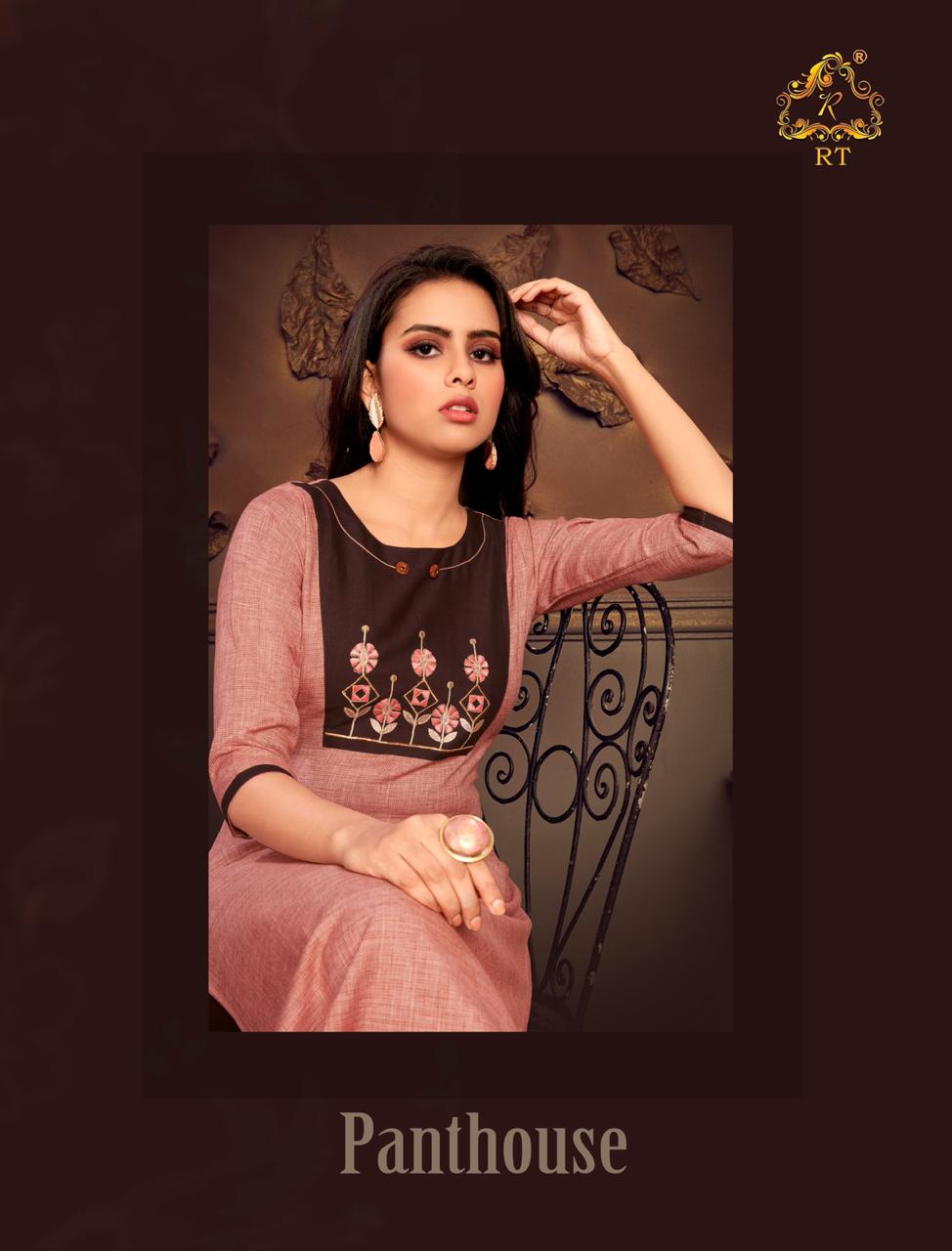 Panthouse By Rijiya Trends Fancy Kurti With Cotton Pant Pair Collection