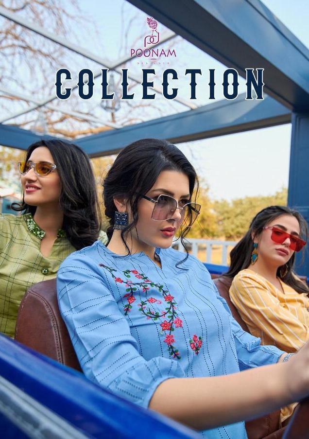 Poonam Launch Collection Cotton Embroidery Daily Wear Kurtis