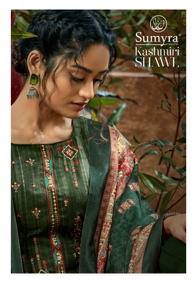 Radhika Kashmiri Shawl By Sumyra Pure Pashmina Winter Suits Wholesaler