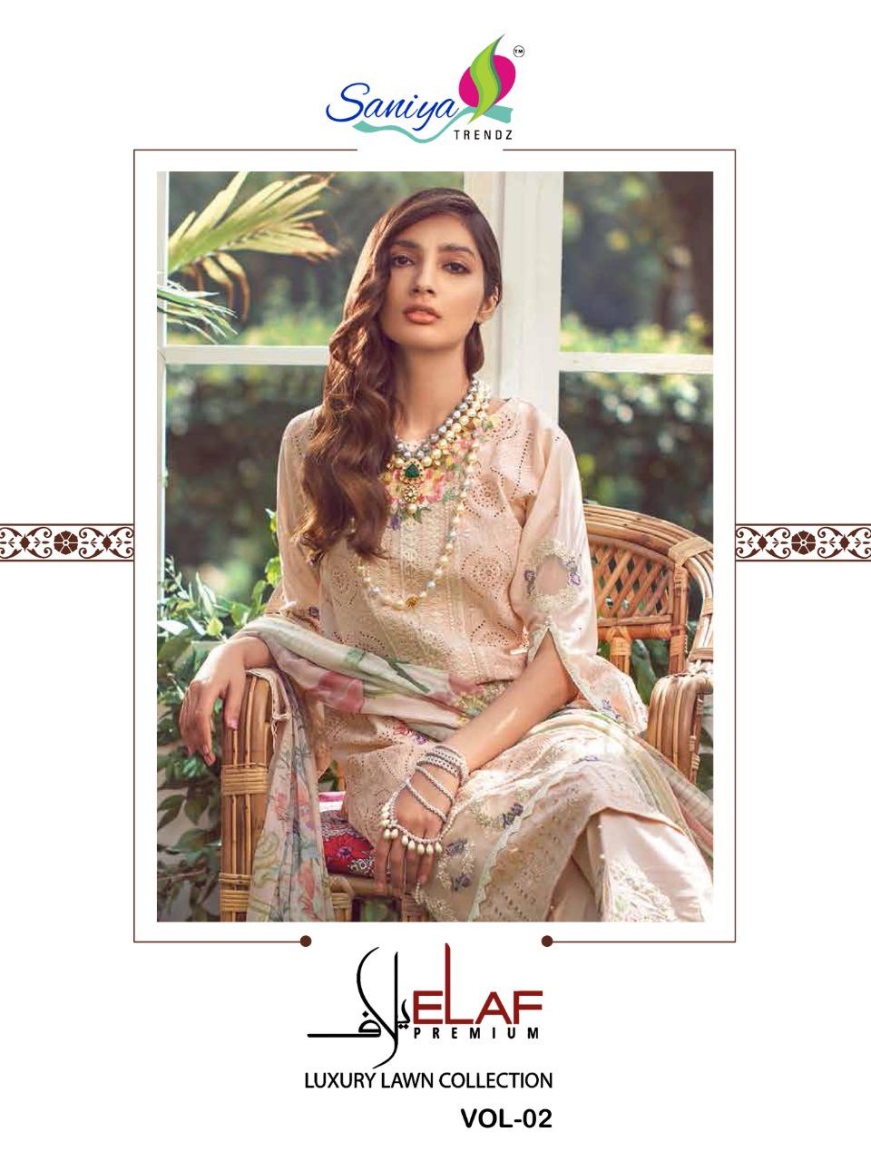 Saniya Trendz Elaf Vol 2 Cambric Cotton With Embroidery Exclusive Pakistani Suit Concept