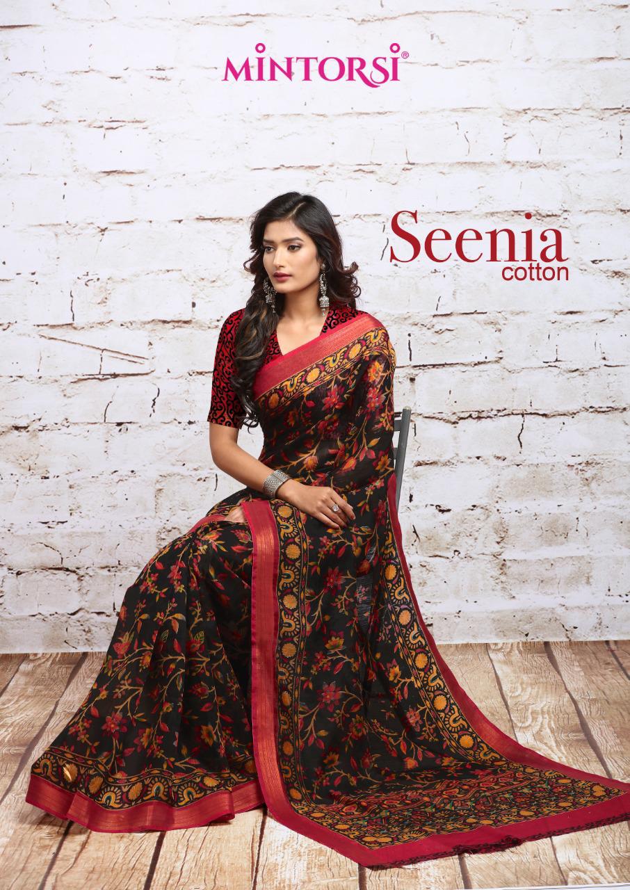 Seenia Cotton By Mintorsi Cotton Silk With Zari Work Saree At Best Rate