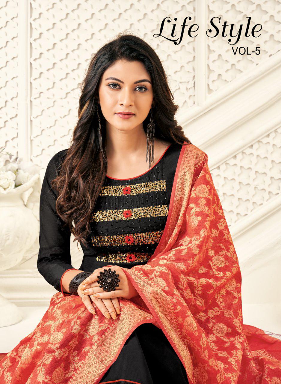 Shagun Presents Life Style Vol 5 Modal Silk Cotton With Hand Work Salwar Suits