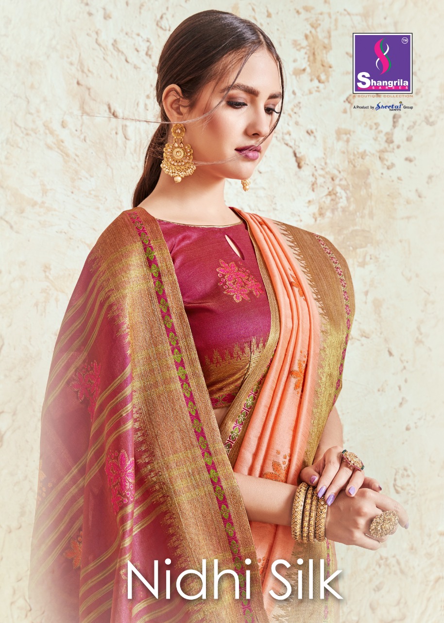 Shangrila Presenting Nidhi Silk Meenakari Weaving Zari Saree Trader