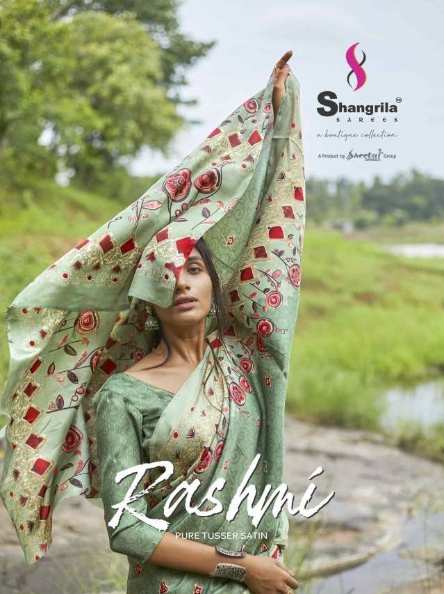 Shangrila Rashmi Satin Georgette Digital Print Saree Catalogs Collections