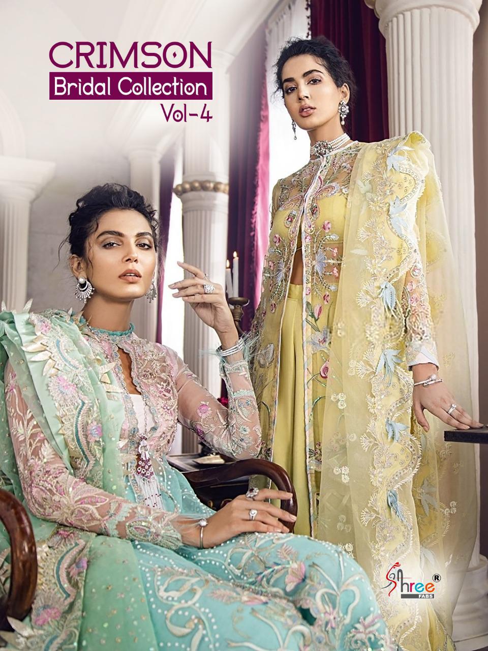 Shree Fabs Crimson Bridal Collecion Vol 4 Heavy Net Embroidery Pakistani Suits