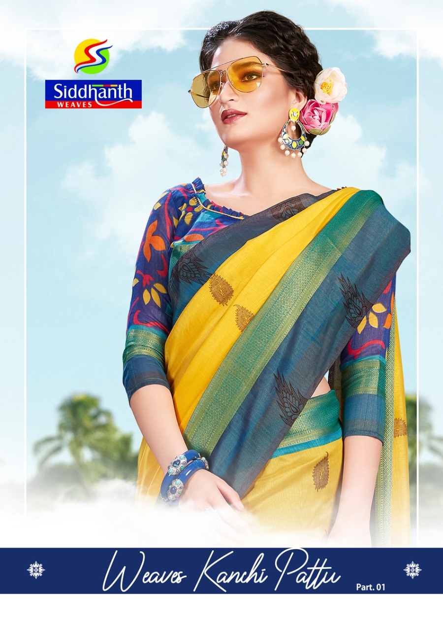 Siddhanth Weaves Kanchi Pattu Part 1 South Stylish Fancy Saree Authorized Supplier