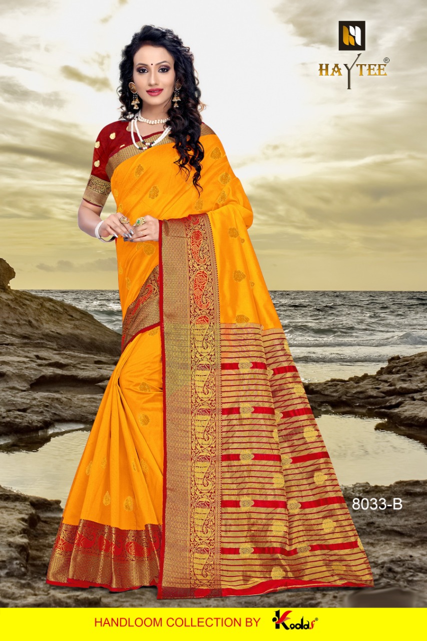 Sitka Launch Hirel 8033 Poly Cotton Weaving Casual Wear Saree