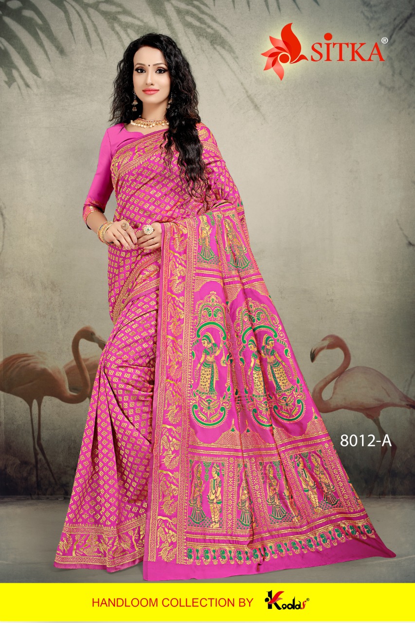 Sitka Presenting Grah Laxmi 8012 Fancy Jacquard Saree Trader