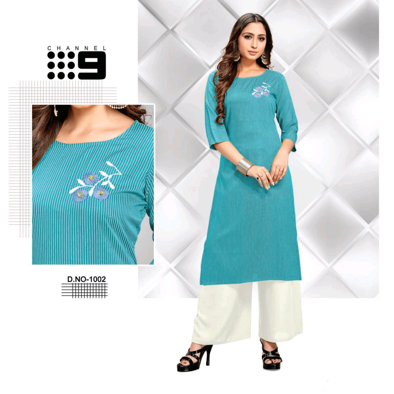 Sofia By Channel 9 Rayon Simple Stylish Kurti With Contrast Plazzo Set Clothing Store