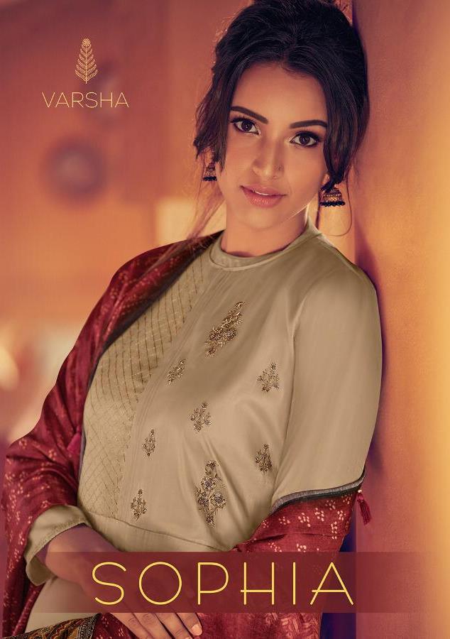 Sophia By Varsha Fashions Self Woven Pashmina Branded Ladies Suit Wholesaler