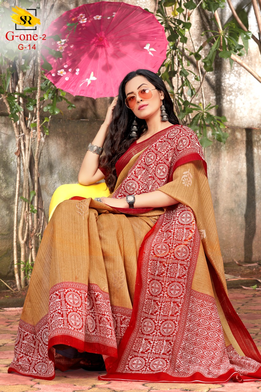 Sr Presents G One Vol 2 Slub Silk Fancy Printed Style New Design Saree Catalogs