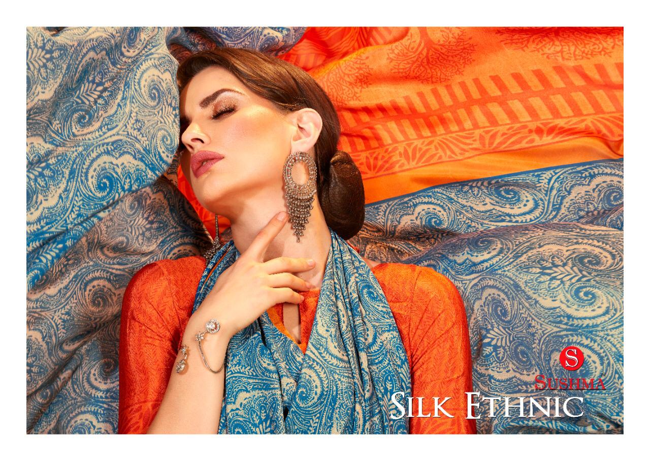 Sushma Silk Ethnic 8301 Series Smart Crape Saree At Wholesale Rate In India