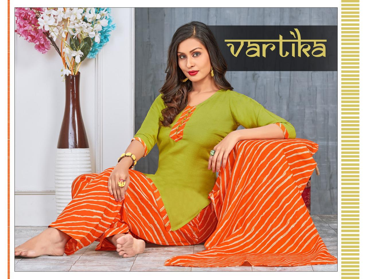 Trendy Launch Vartika Heavy Rayon Casual Wear Kurti Patiyala With Dupatta Readymade Supplier