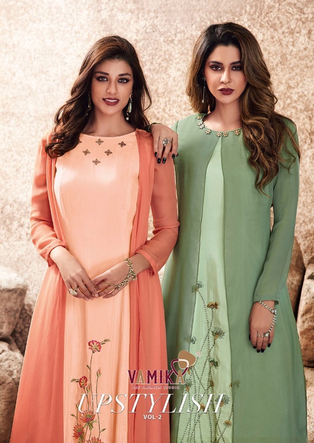 Upstylish Vol 2 By Vamika Viscose Maslin Silk Ethnic Wear Fancy Kurtis