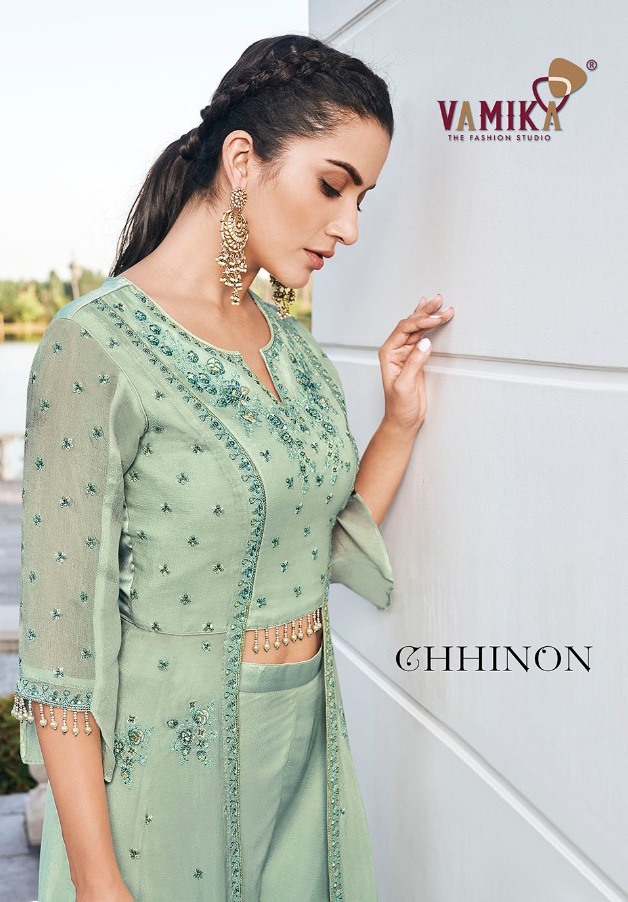 Vamika Presents Chhinon Crop Top Series Heavy Chhinon Top With Plazzo Clothing Store