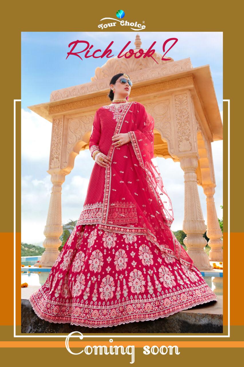 Your Choice Presents Richlook Vol 2 Satin Georgette Lehenga Style Festival Collections Salwar Suit