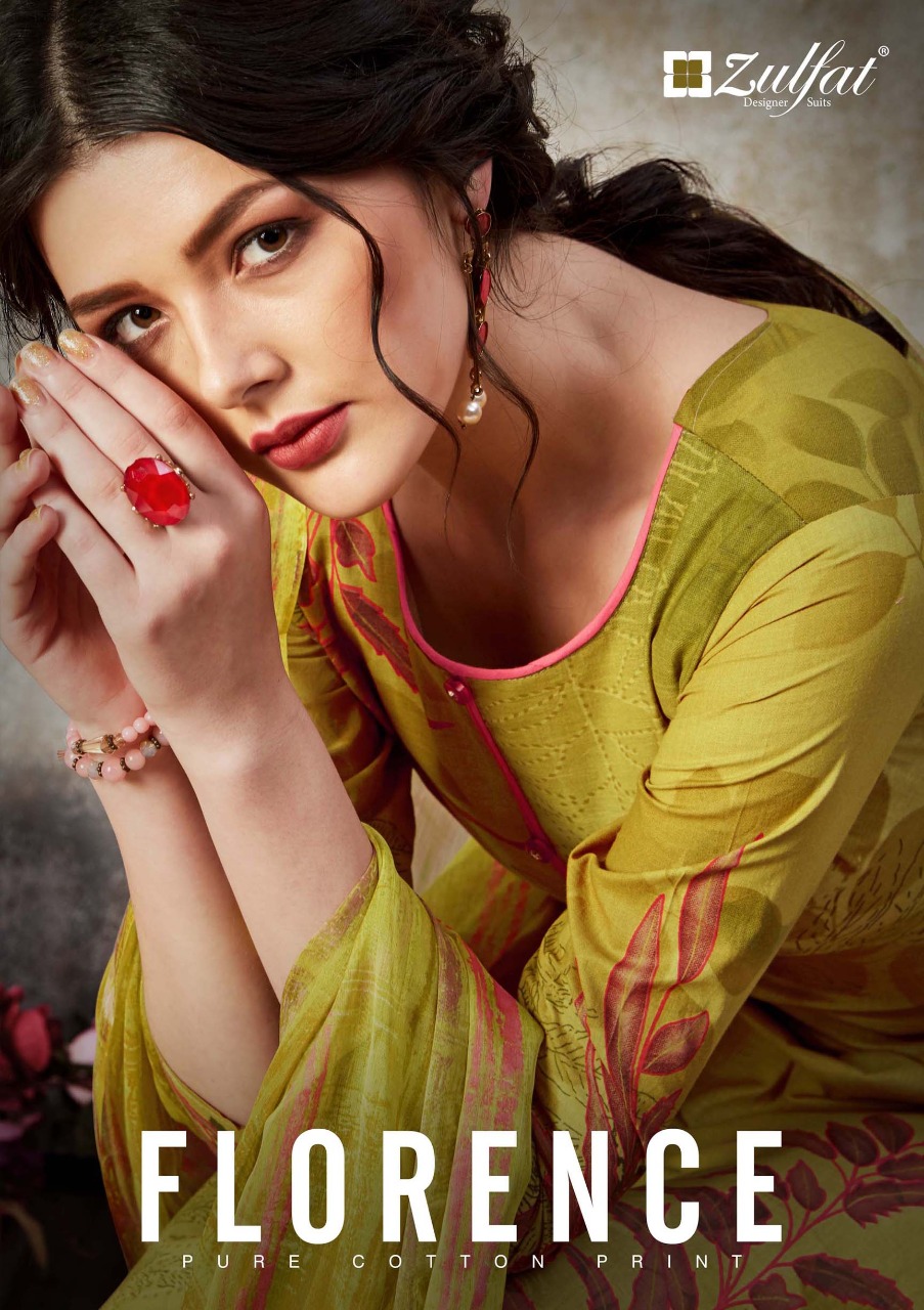 Zulfat Designer Florence Vol 3 Cotton Digital Style Daily Wear Suit