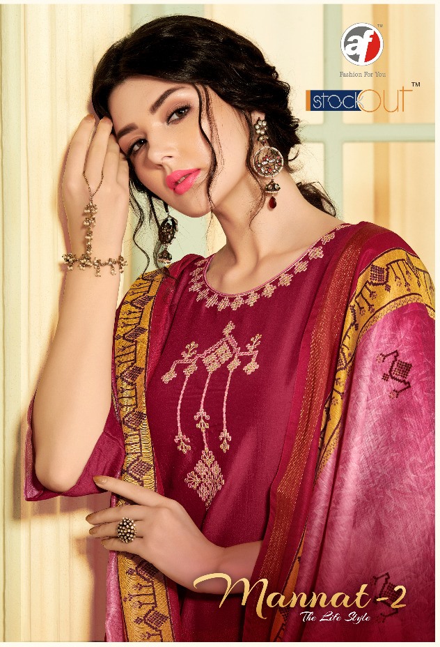 A F Present Mannat Vol 2 Bamber Silk Stylish Kurti Plazzo With Dupatta Online Seller