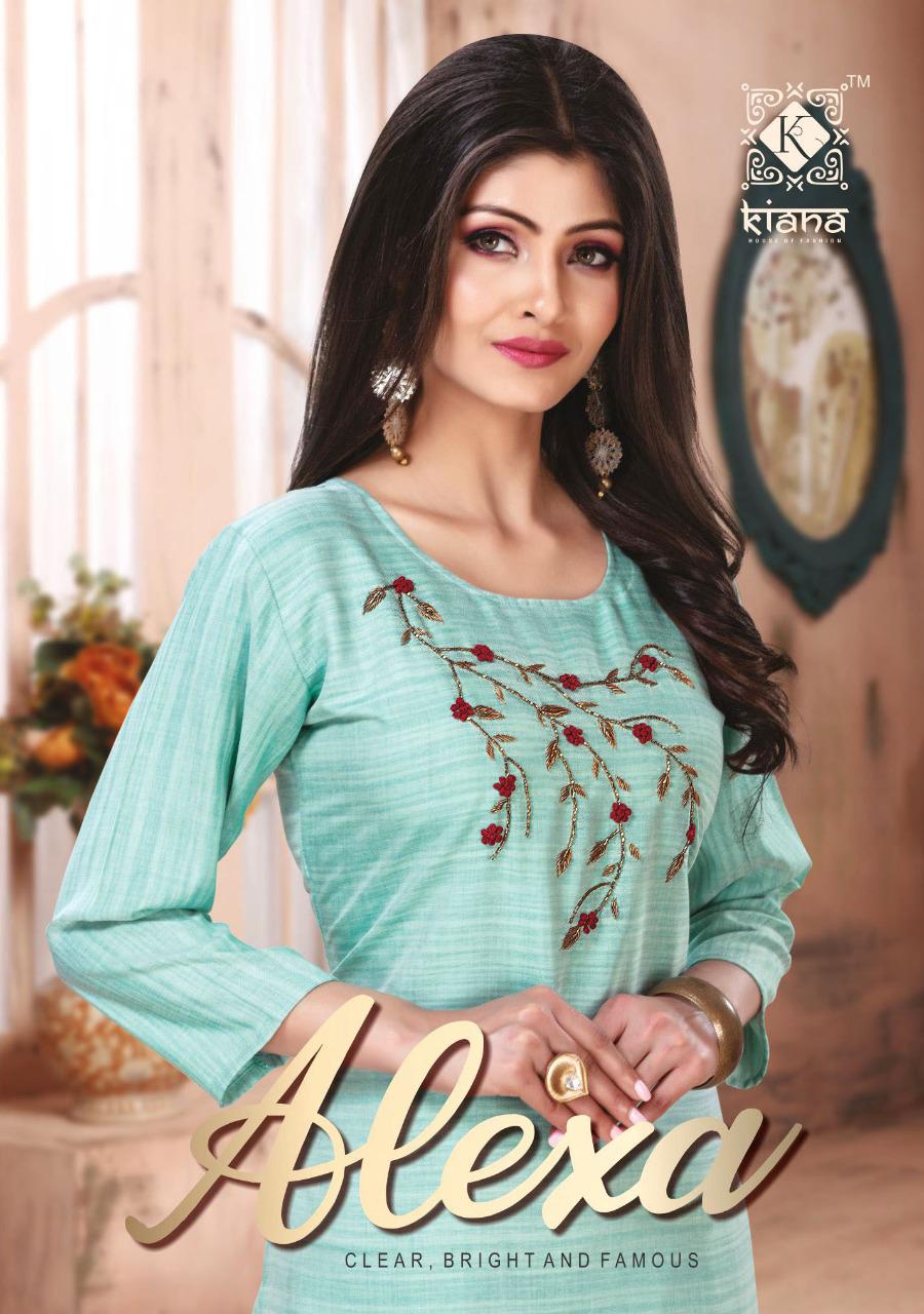 Alexa By Kiana Rayon Handwork Top With Pant Pair Collection