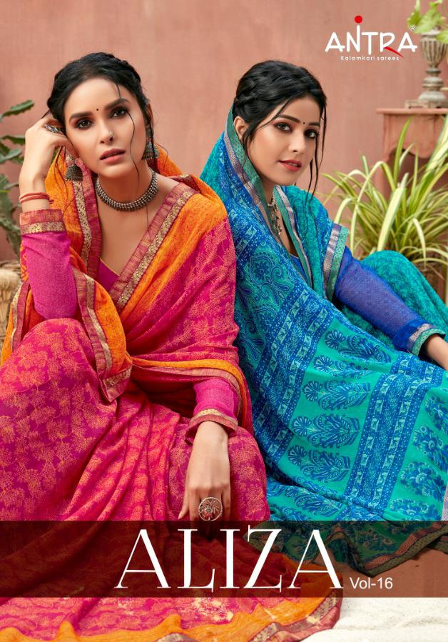 Aliza Vol 16 By Antra Lifestyle Alfino Chiffon Printed Saree With Affordable Price