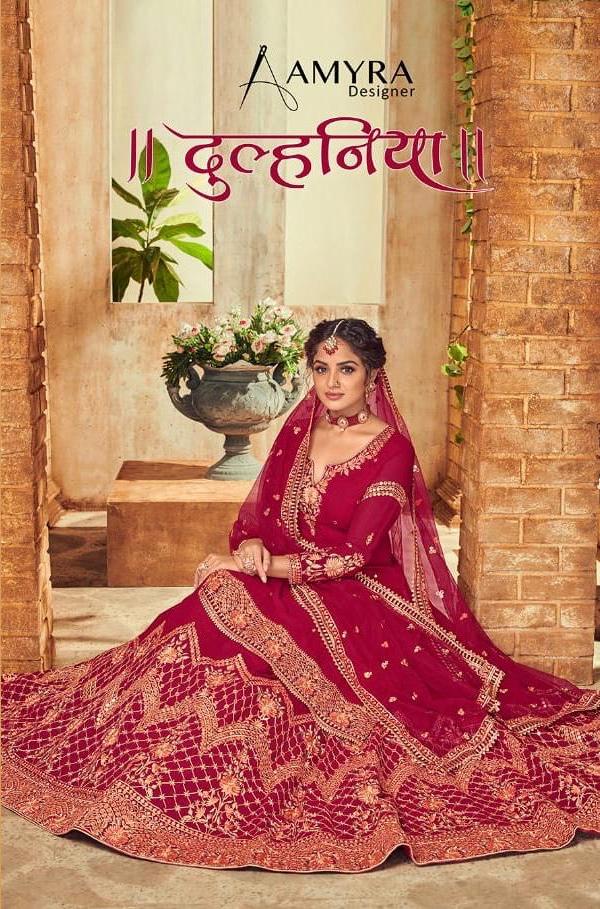 Amyra Present Dulhaniya Georgette Lehanga Style Karwa Chouth Special Suits