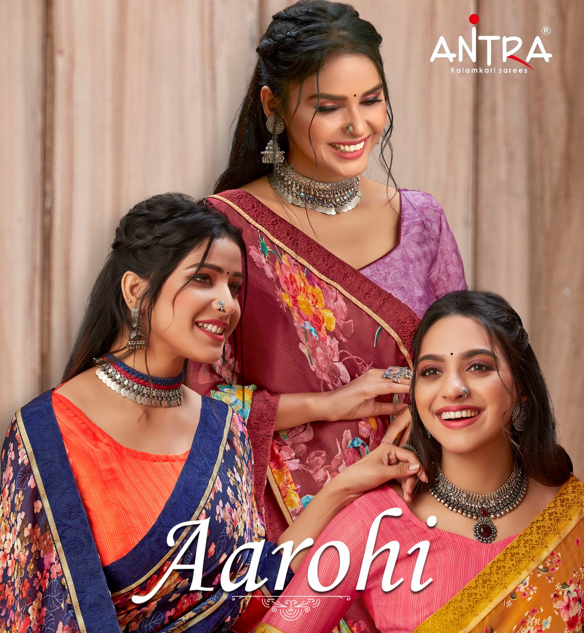 Antra Aarohi Satin Chiffon Fancy Printed Saree Online Supplier