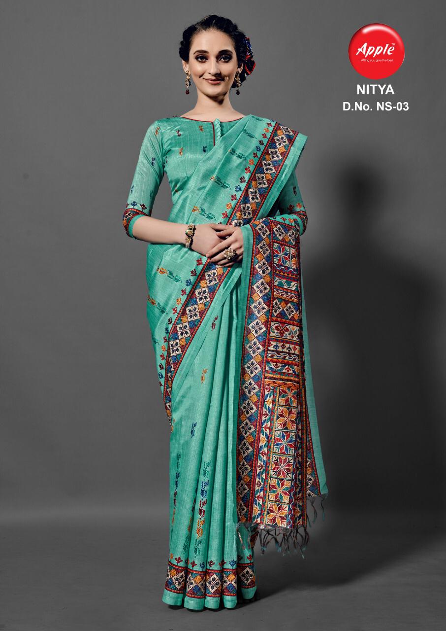 Apple Saree Nitya Vol 1 Silk Digital Print Casual Wear Synthetic Saree Seller