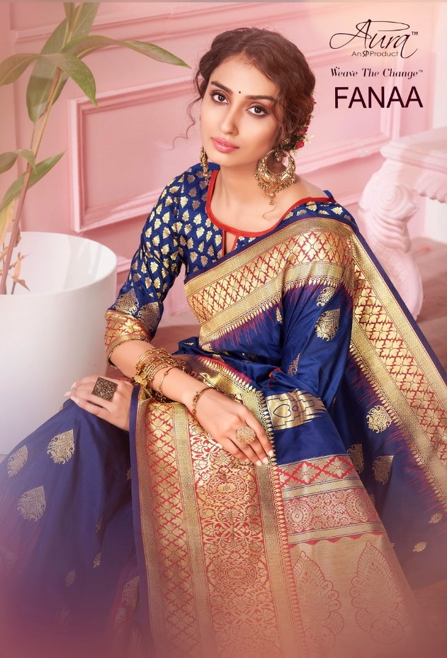 Aura Fanaa Feather Soft Silk Designer Traditional Wear Excellent Saree Exporter