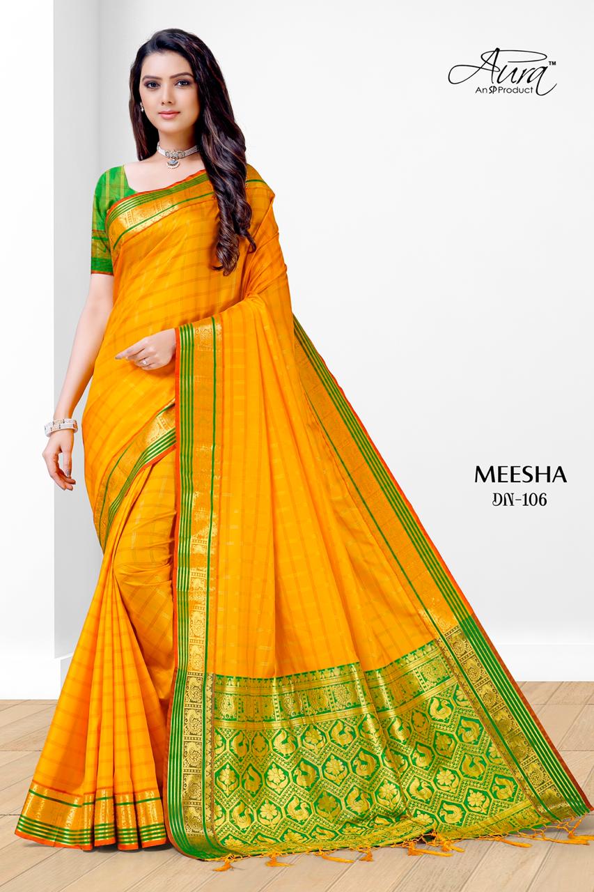 Aura Saree Launch Meesha Traditional Wear Silk Saree Online Seller