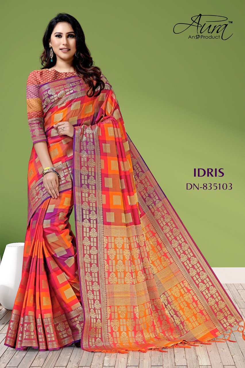 Aura Saree Presents Idris Cotton Blend Traditional Look Designer Saree Trader