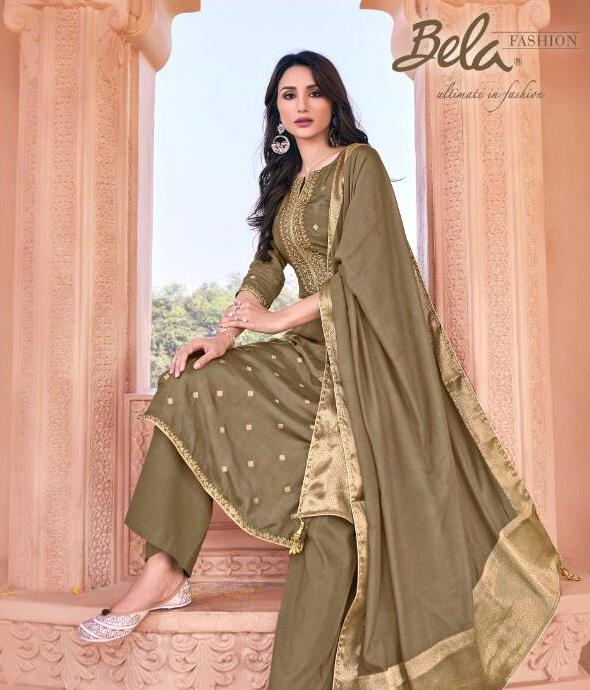 Bela Launch Aasna Viscose Jacquard Muslin Heavy 1269-1275 Series Salwar Suits Collections