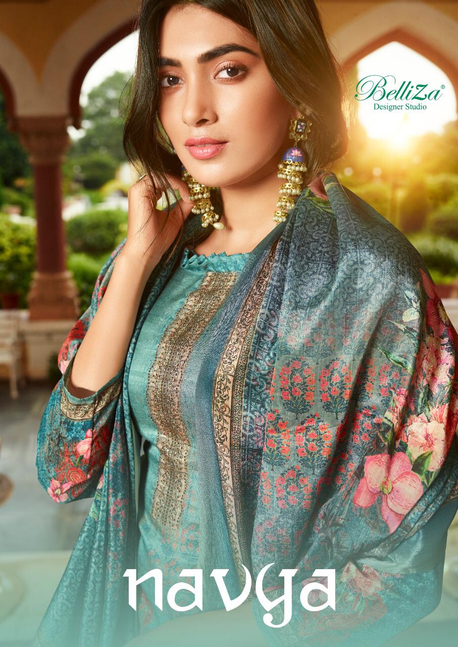 Belliza Designer Studio Navya Pure Kollam Silk Exclusive Designer Suits Catalogs Exporter