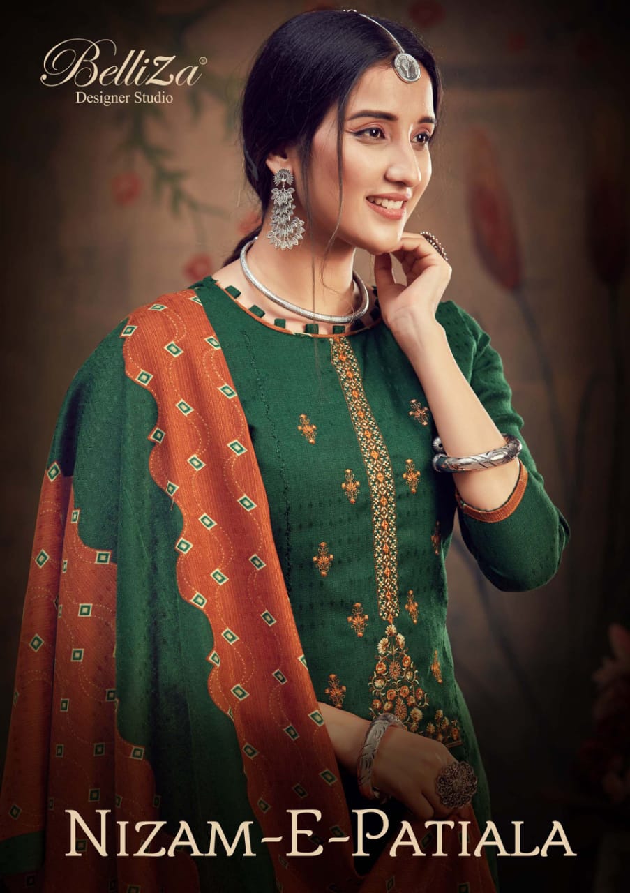 Belliza Designer Studio Nizam E Patiala Vol 2 Pashmina Print Embroidery Work Suits Trader