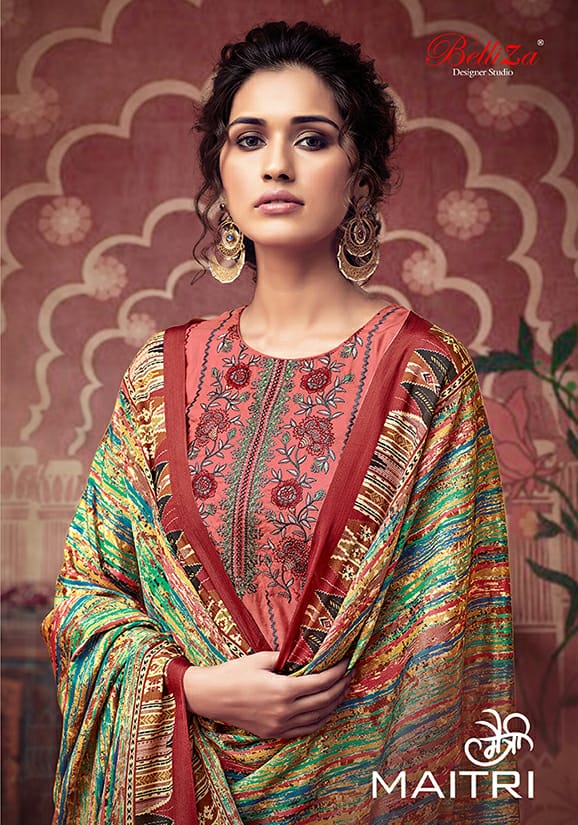 Belliza Launch Maitri Pure Tussar Silk Kashmiri Embroidery Party Wear Suits