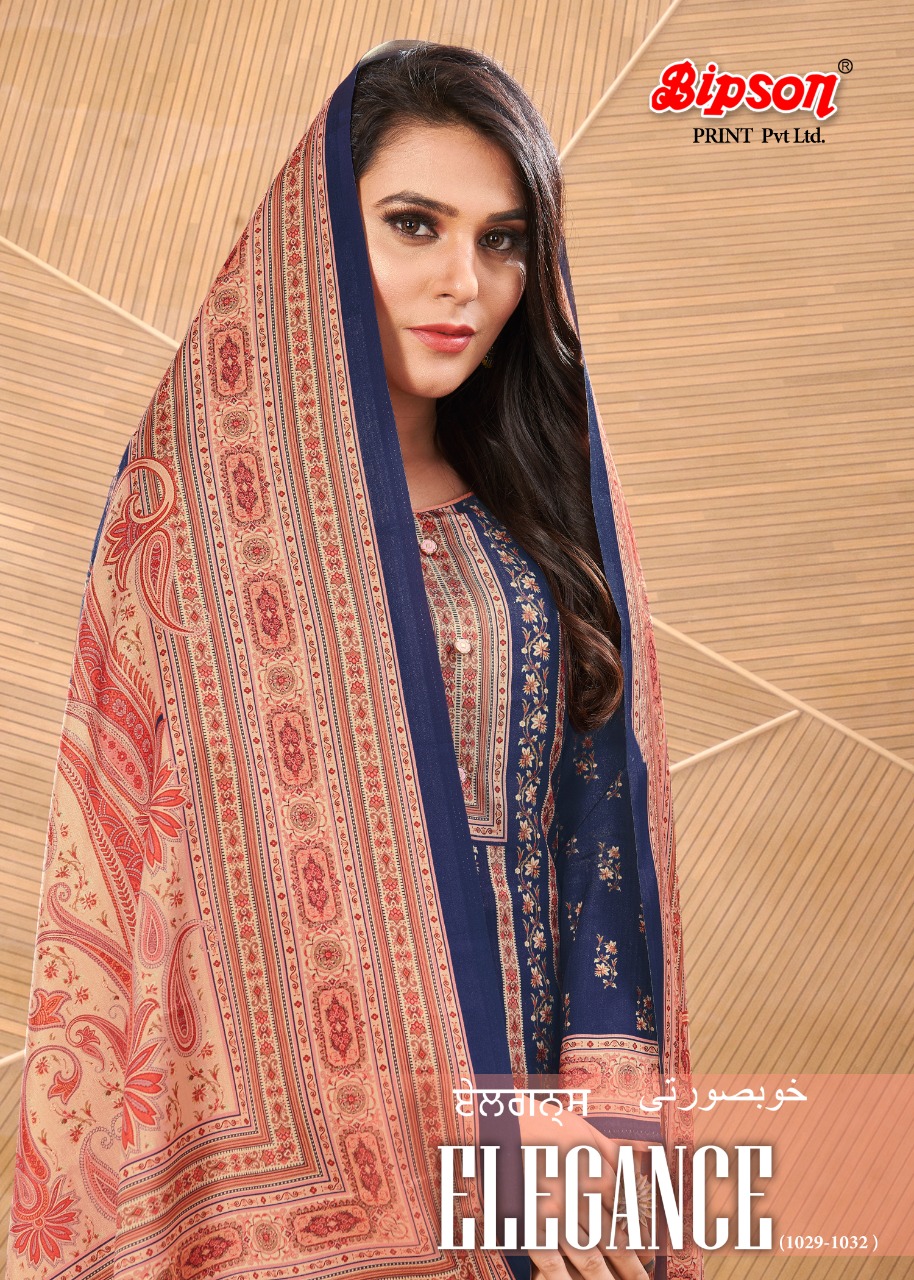 Bipson Elegance 1029-1032 Series Tussar Silk Digital Print Winter Exclusive Collections Suits