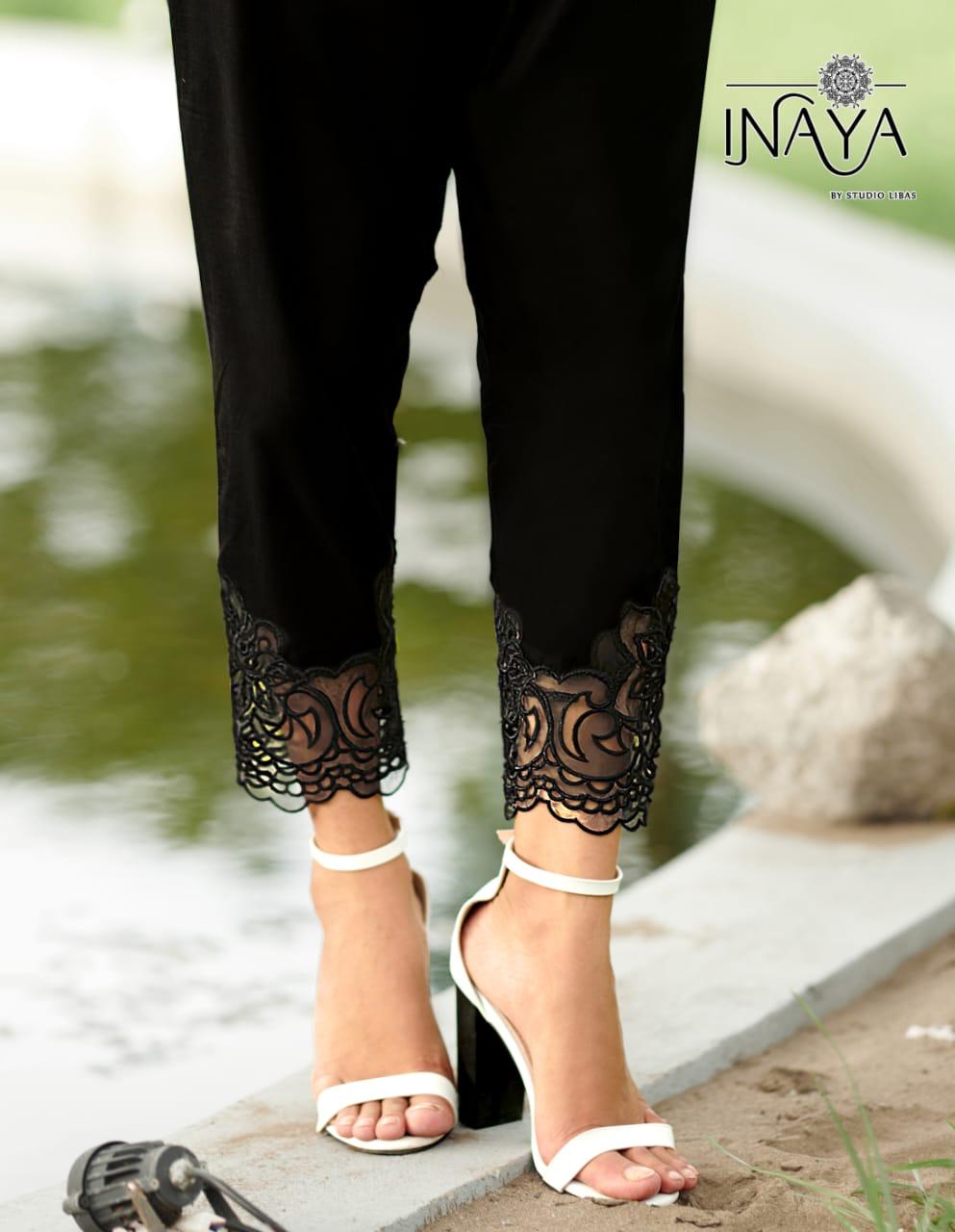 Classy Salwar Pants By Inaya Studio Libas Cotton Satin Fancy Pants Collection