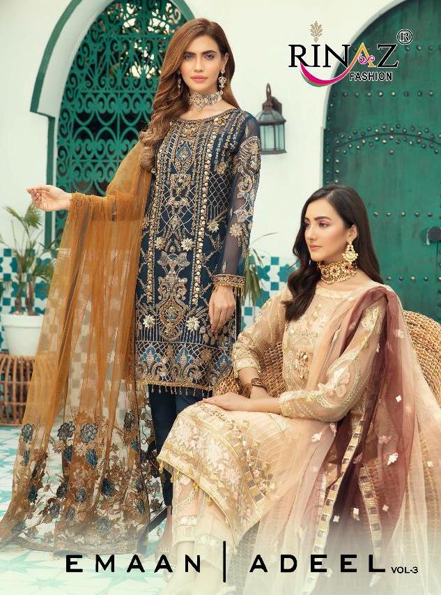 Emaan Adeel Vol 3 By Rinaz Fashion Georgette Pakistani Dress Materials