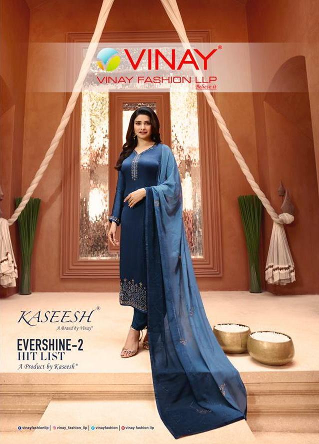 Evershine 2 Hitlist By Vinay Satin Georgette Stylish Salwar Suit Designs