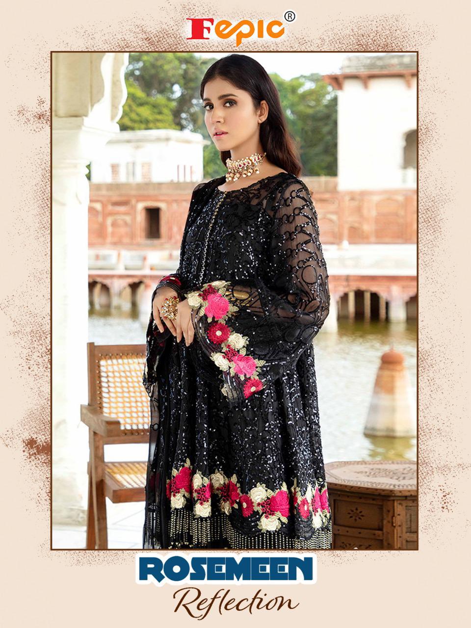 Fepic Rosemeen Reflection Georgette Organza Party Wear Pakistani Suits