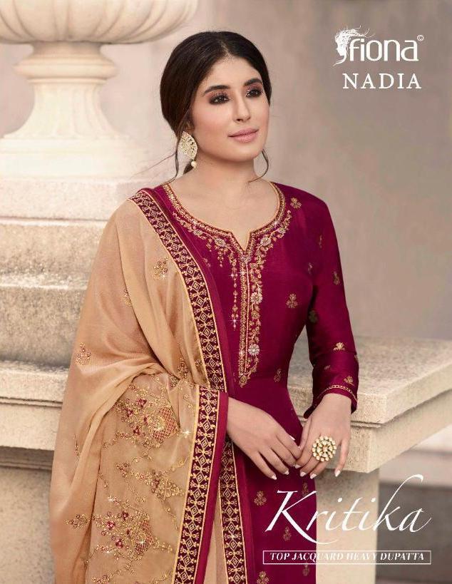 Fiona Kritika Top Jecquard Heavy Dupatta Dola Silk Salwar Kameez