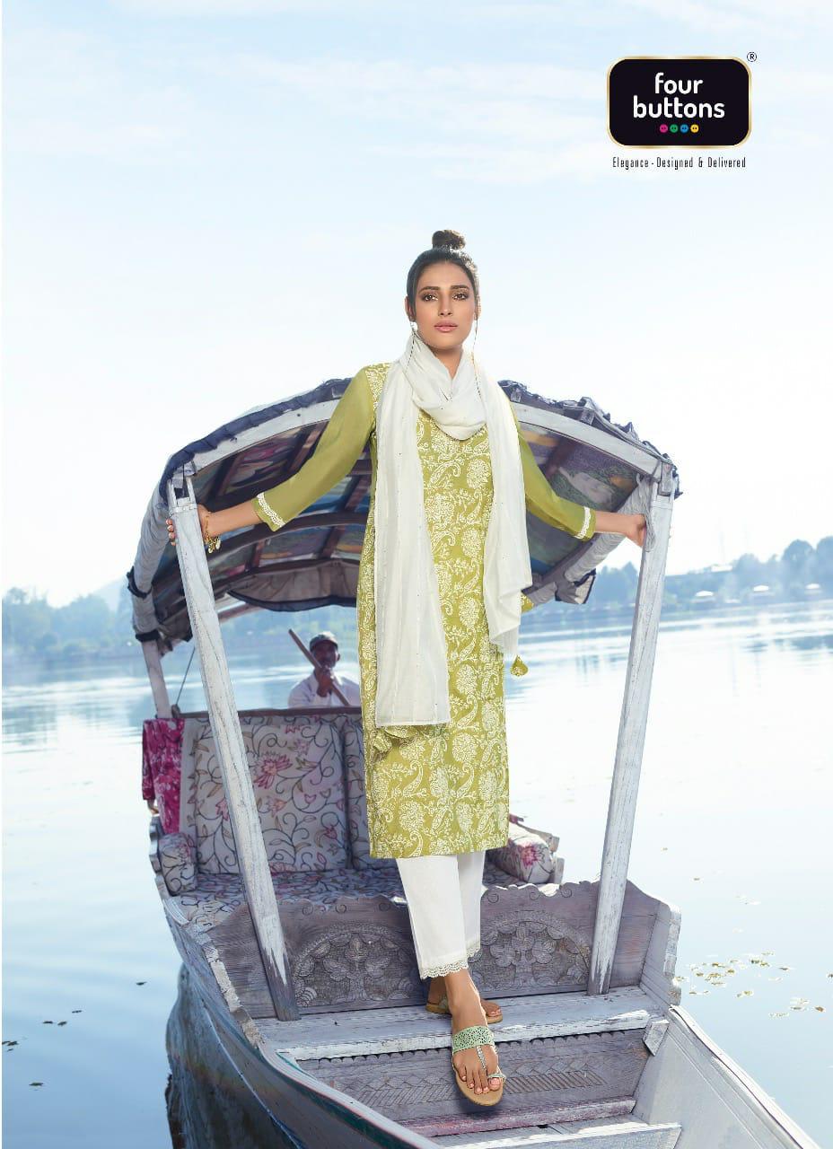 Four Buttons Launch Four Gems Vol 2 Viscose Silk With Lakhnavi Style Readymade Suits