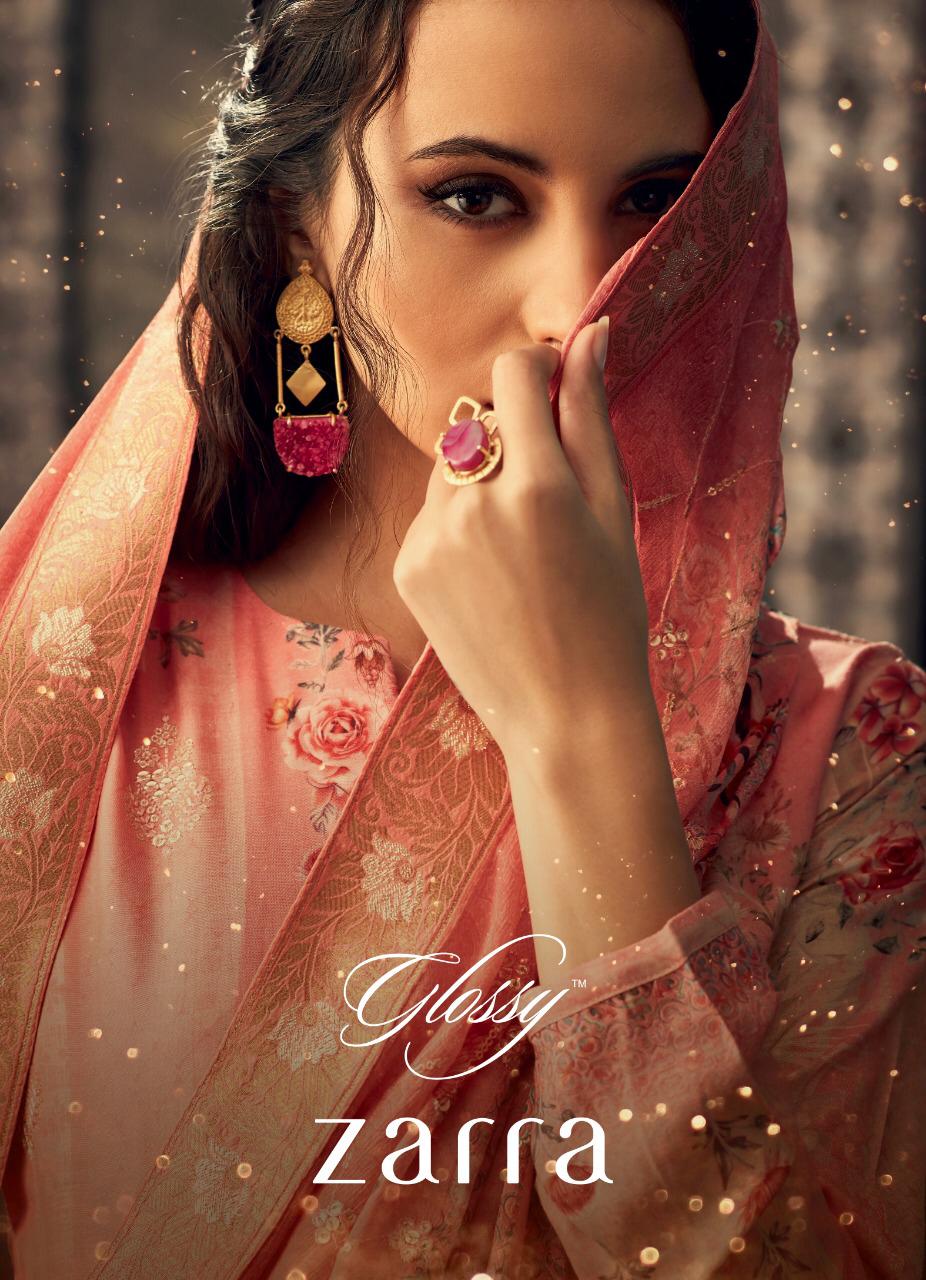 Glossy Zarra Pure Viscose Muslin Embroidery Digital Print Suits At Krishna Creation In Surat