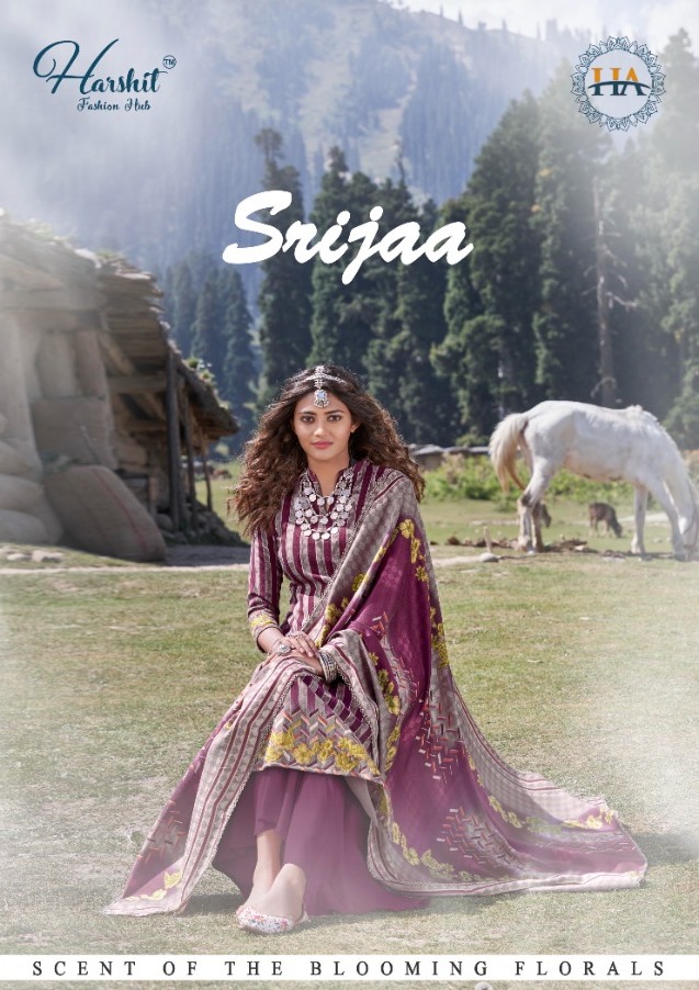 Harshit Fashion Srijaa Wool Pashmina Digital Print Casual Wear Salwar Suits Wholesaler