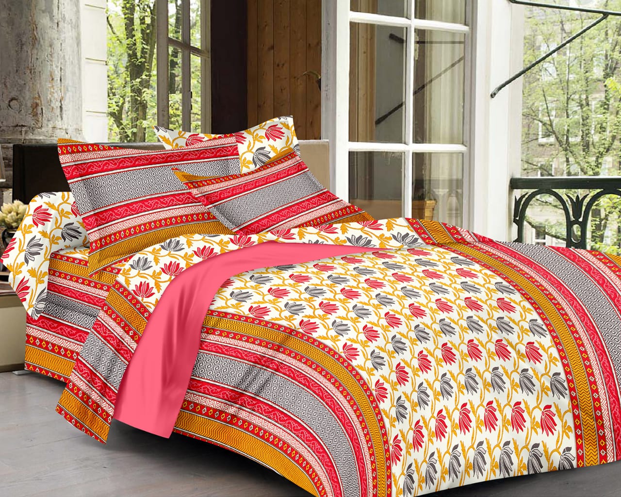 K4u Launch Rozee Pure Cotton Digital Printed Bed Sheets