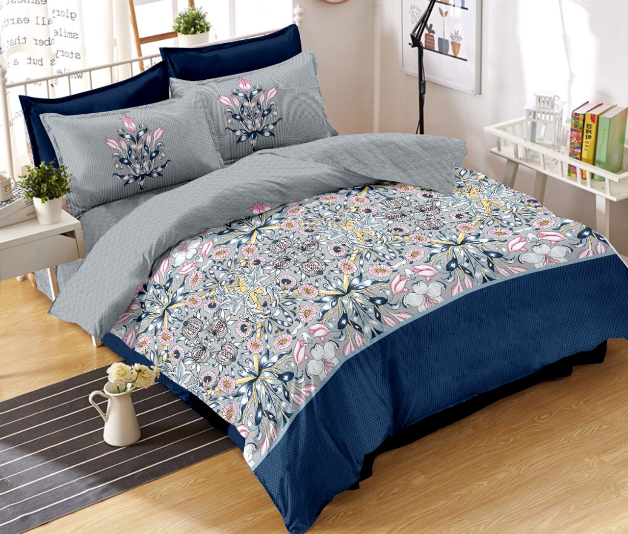 K4u Wonderland King Size Cotton Bedsheet With Matching Penal Pillow Cover