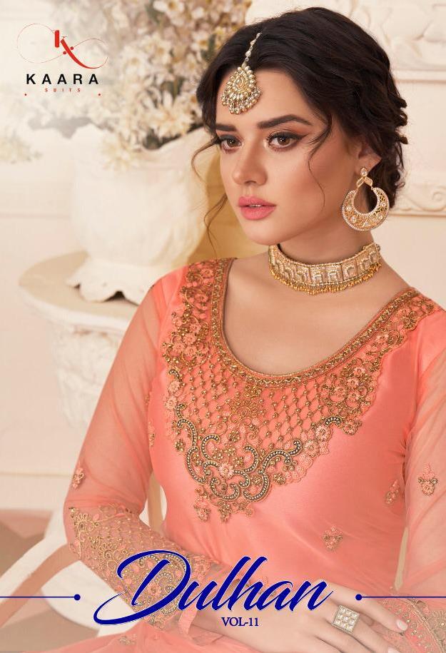 Kaara Suits Dulhan Vol 11 Georgette Net With Embroidery Work Designer Sharara Style Suits