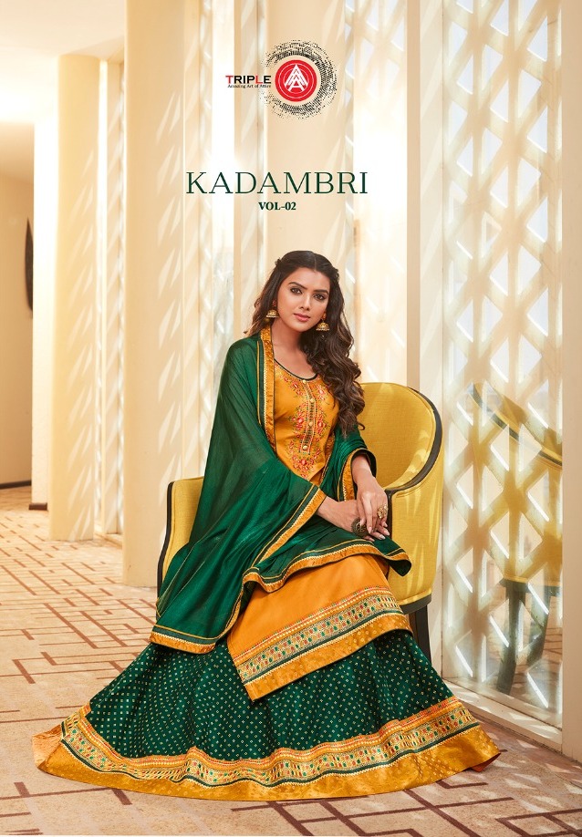 Kadambari Vol 2 By Triple Aaa Jam Silk Work Lehanga Style Salwar Kameez