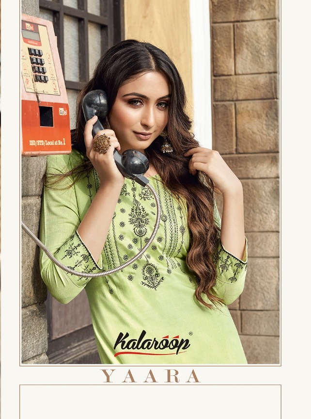 Kalaroop Present Yaara Rayon Work Long Top With Palazzo Collection