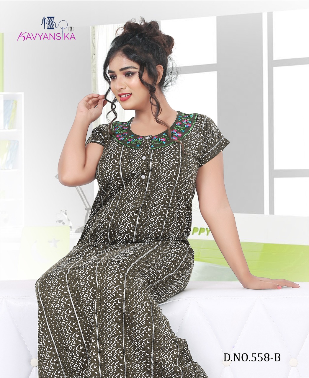 Kavyansika Nighty Vol 558 Cotton Hosiery Nighty Collection